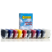 Canon PGI-72 cartuchos de tinta (marca 123tinta) | Pack 2 negros + 8 colores 132075