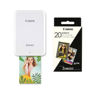 Canon Pack Impresora Canon Zoemini Blanca + Papel Zink (20 hojas)  898045