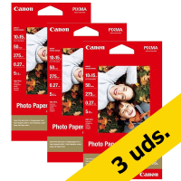 Canon Pack x3: Canon PP-201 Papel Photo Glossy Plus II 265 gramos 10 x 15 cm (50 hojas)  154044