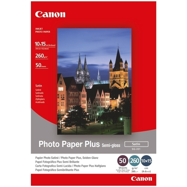 Canon SG-201 Papel foto Plus Semi-gloss | 260 gramos| 10 x 15 cm | 50 hojas 154006 Canon SG-201 Papel foto Plus Semi-gloss | 260 gramos| 10 x 15 cm | 50 hojas 154006 - 1