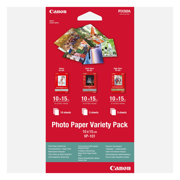 Canon VP-101 Papel foto pack variado | 10 x 15 cm | 20 hojas 150394 - 1