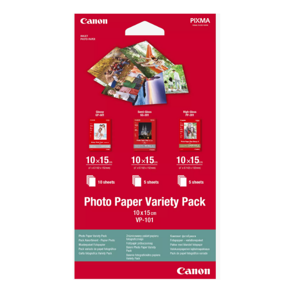 Canon VP-101 Papel foto pack variado | 10 x 15 cm | 20 hojas 150394 - 1