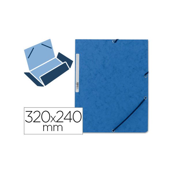 Carpeta de gomas de cartón (320x243mm) - Azul