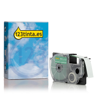 Casio XR-12AGN cinta blanca sobre verde de 12 mm (marca 123tinta)  056356