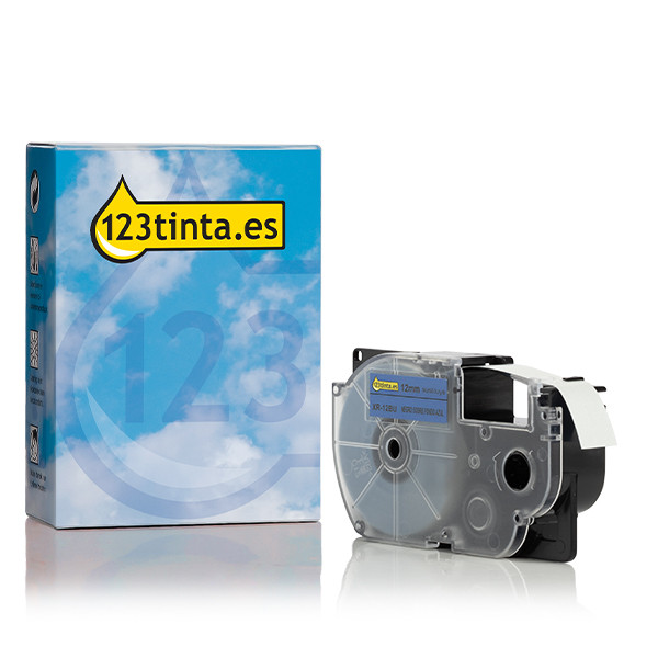 Casio XR-12BU cinta negra sobre azul de 12 mm (marca 123tinta) 056344 - 1