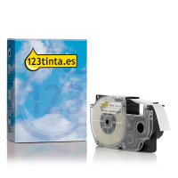 Casio XR-12XS cinta plateada sobre transparente de 12 mm (marca 123tinta)  056352