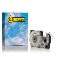 Casio XR-9AX cinta blanca sobre transparente de 9 mm (marca 123tinta) 056340
