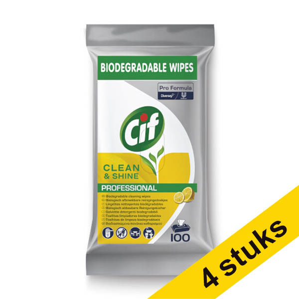 Cif Toallitas Multiusos Biodegradables 100 unidades | Pack 4 uds SCI00162 - 1