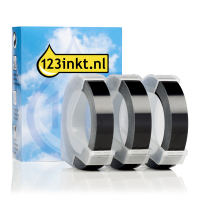 Cinta en relieve S0847730 blanco sobre negro multipack (marca 123tinta)