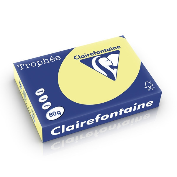 Clairefontaine amarillo limón Papel de color 80 gramos A4 (500 hojas) 250166 - 1