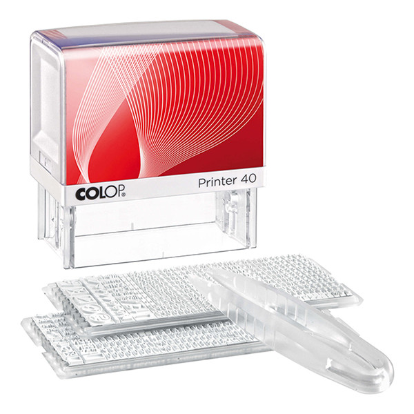 Colop Printer 40 sello de texto personalizado de 6 líneas negro
