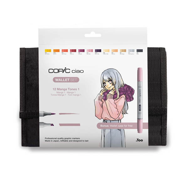Copic Ciao set de marcadores en carpeta Manga Tones 1 (12 unidades) 311061 - 2