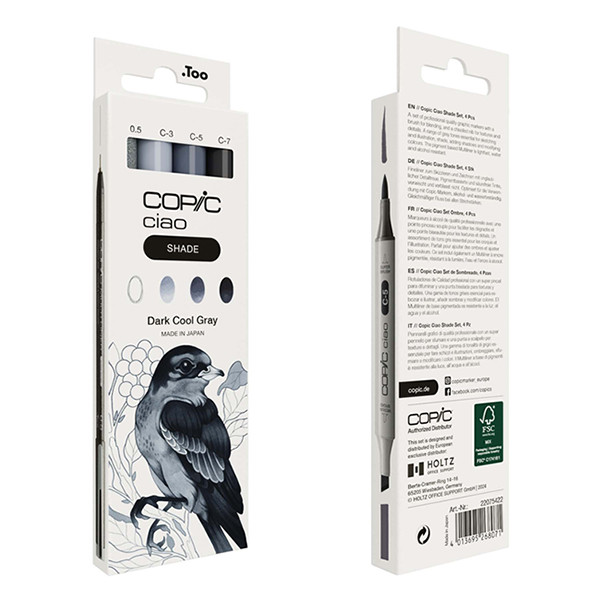 Copic Juego de marcadores Copic Ciao Shade, gris oscuro frío (4 piezas) 22075422 311031 - 4