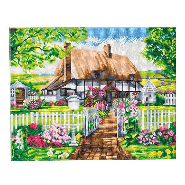 Kit de pintura de diamantes Crystal Art Rose Cottage 40 x 50 cm 400965 - 1