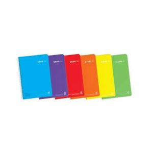 Cuaderno Enri Plus con espiral, tamaño 1/4, liso - 80 hojas, 90 g - Cubierta de plástico - Colores surtidos 427544 - 1