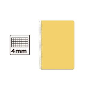 Cuaderno Espiral Cuarto Cuadrícula 4mm 75g (Tapa Dura) - Amarillo BC81 425967 - 1