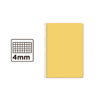 Cuaderno Espiral Cuarto Cuadrícula 4mm 75g (Tapa Dura) - Amarillo BC81 425967