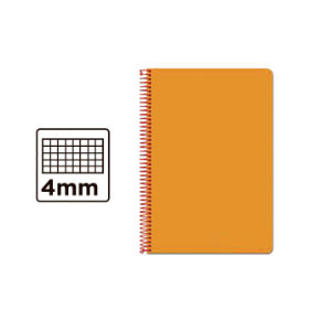 Cuaderno Espiral Cuarto Cuadrícula 4mm 75g (Tapa Dura) - Naranja BC26 425969 - 1