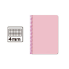 Cuaderno Espiral Cuarto Cuadrícula 4mm 75g (Tapa Dura) - Rosa