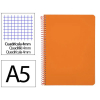 Cuaderno Espiral Cuarto Cuadrícula 4mm 90g (Tapa Dura) - Naranja