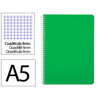 Cuaderno Espiral Cuarto Cuadrícula 4mm 90g (Tapa Dura) - Verde 426703