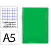 Cuaderno Espiral Cuarto Cuadrícula 4mm 90g (Tapa Dura) - Verde