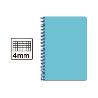 Cuaderno Espiral Folio Cuadrícula 4mm 60g (Tapa Blanda) - Celeste BG01 425961