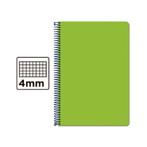 Cuaderno Espiral Folio Cuadrícula 4mm 60g (Tapa Blanda) - Verde BF99 425965 - 1