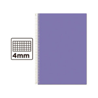 Cuaderno Espiral Folio Cuadrícula 4mm 60g (Tapa Blanda) - Violeta BG03 425966