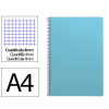 Cuaderno Espiral Folio Cuadrícula 4mm 75g (Tapa Blanda) - Celeste
