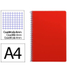 Cuaderno Espiral Folio Cuadrícula 4mm 75g (Tapa Blanda) - Rojo 426706 - 1