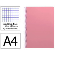 Cuaderno Espiral Folio Cuadrícula 4mm 75g (Tapa Blanda) - Rosa 426707