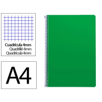 Cuaderno Espiral Folio Cuadrícula 4mm 75g (Tapa Blanda) - Verde 426708