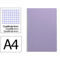 Cuaderno Espiral Folio Cuadrícula 4mm 75g (Tapa Blanda) - Violeta 426709