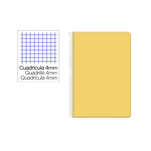 Cuaderno Espiral Folio Cuadrícula 4mm 75g (Tapa Dura) - Amarillo BV01 425948 - 1