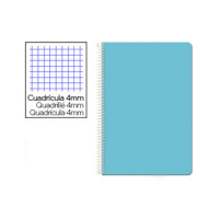 Cuaderno Espiral Folio Cuadrícula 4mm 75g (Tapa Dura) - Celeste BF32 425949