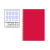 Cuaderno Espiral Folio Cuadrícula 4mm 75g (Tapa Dura) - Rojo