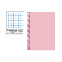 Cuaderno Espiral Folio Cuadrícula 4mm 75g (Tapa Dura) - Rosa BF73 425952