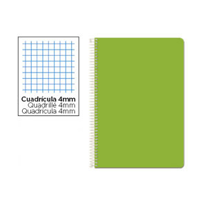 Cuaderno Espiral Folio Cuadrícula 4mm 75g (Tapa Dura) - Verde BF35 425953 - 1