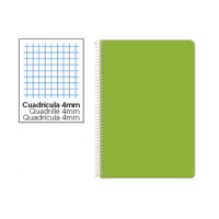 Cuaderno Espiral Folio Cuadrícula 4mm 75g (Tapa Dura) - Verde BF35 425953