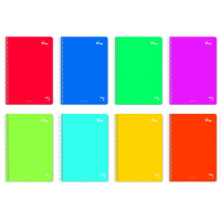 Cuaderno Espiral Folio Cuadrícula 4mm 90g (Tapa Dura) - Surtido de colores  425012