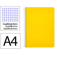 Cuaderno Espiral Folio Cuadrícula 4mm 90g (Tapa Dura) - amarillo 426689