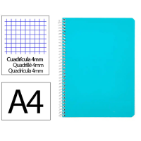 Cuaderno Espiral Folio Cuadrícula 4mm 90g (Tapa Dura) - celeste 426690