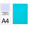 Cuaderno Espiral Folio Cuadrícula 4mm 90g (Tapa Dura) - celeste