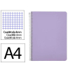 Cuaderno Espiral Folio Cuadrícula 4mm 90g (Tapa Dura) - morado