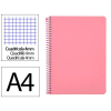 Cuaderno Espiral Folio Cuadrícula 4mm 90g (Tapa Dura) - rosa