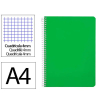 Cuaderno Espiral Folio Cuadrícula 4mm 90g (Tapa Dura) - verde