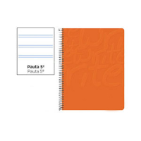 Cuaderno Espiral Folio Pautado 2.5mm 60g (Tapa Blanda) - Naranja 425956