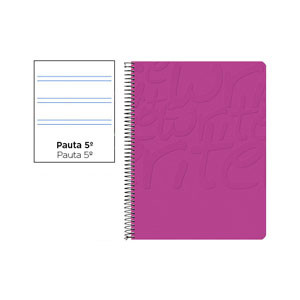 Cuaderno Espiral Folio Pautado 2.5mm 60g (Tapa Blanda) - Rosa 425958 - 1