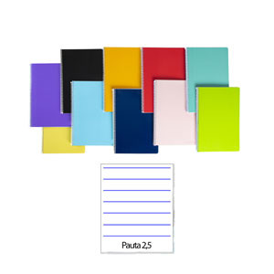 Cuaderno Espiral Folio Pautado 2.5mm 60g (Tapa Blanda) - Surtido de colores  425039 - 1